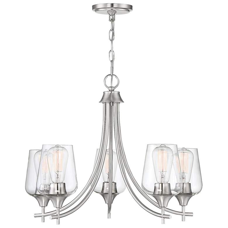 Image 1 Savoy House Octave 23" Wide Satin Nickel 5-Light Chandelier