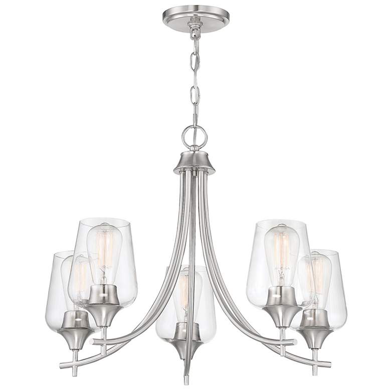 Image 3 Savoy House Octave 23" Wide Satin Nickel 5-Light Chandelier more views