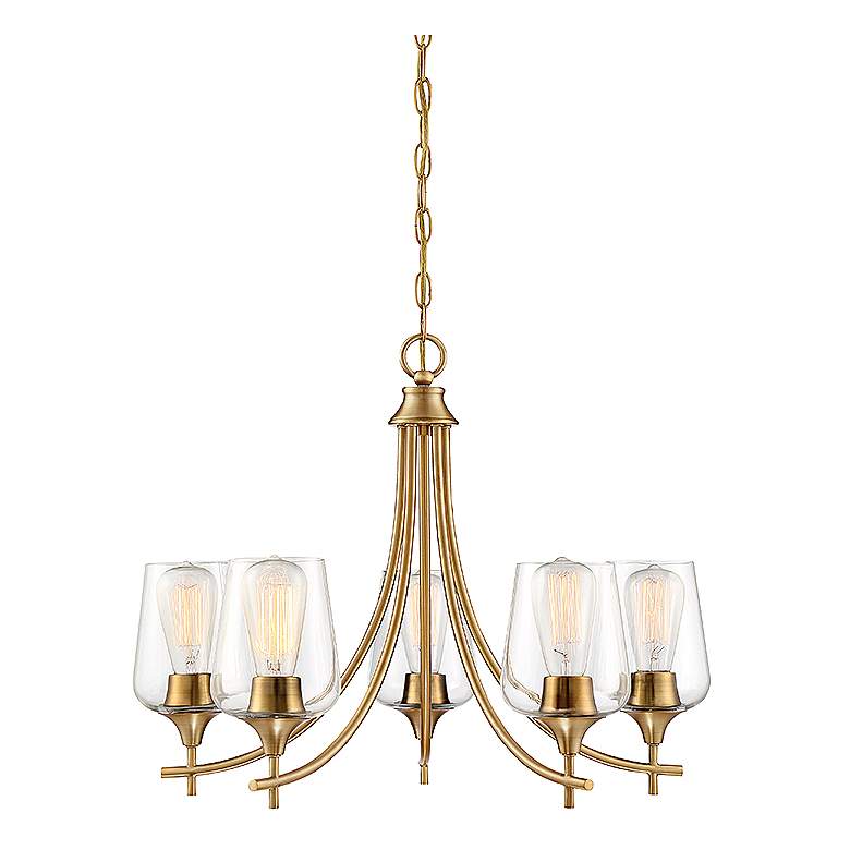 Image 1 Savoy House Octave 23" Wide Warm Brass 5-Light Chandelier