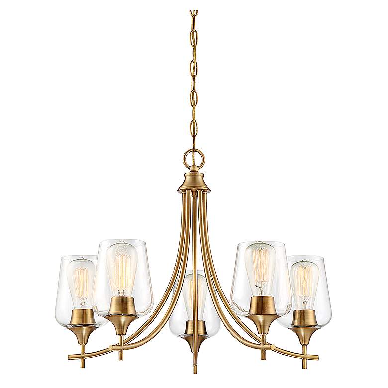 Image 4 Savoy House Octave 23" Wide Warm Brass 5-Light Chandelier more views