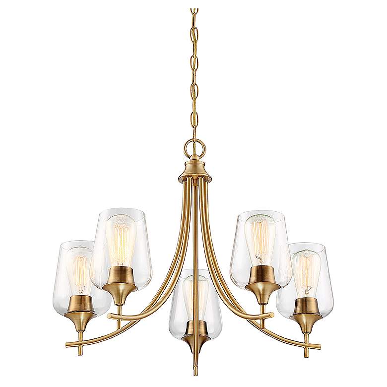 Image 5 Savoy House Octave 23" Wide Warm Brass 5-Light Chandelier more views