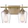 Savoy House Octave 9 1/2"H Warm Brass 2-Light Wall Sconce