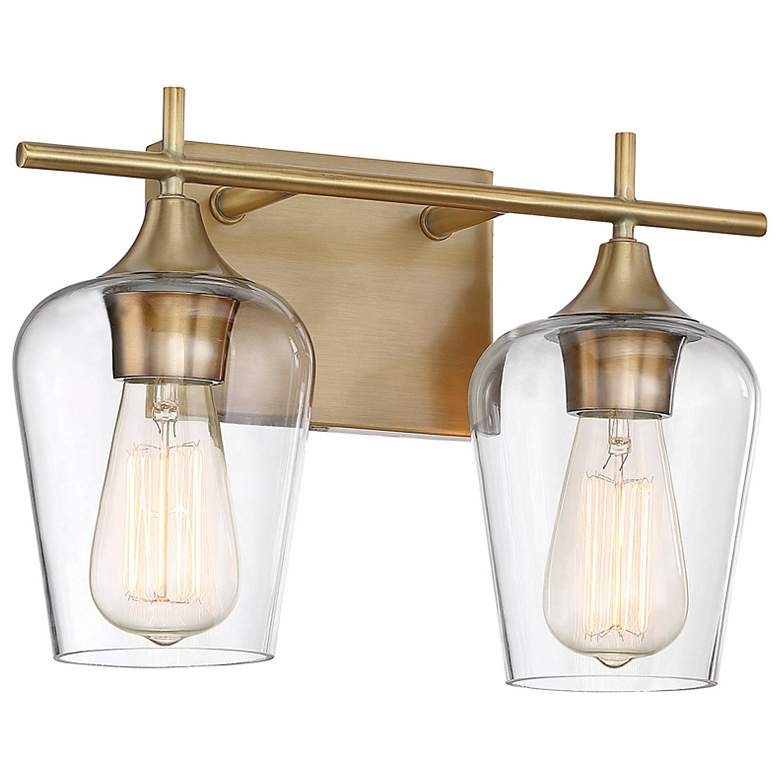 Image 3 Savoy House Octave 9 1/2"H Warm Brass 2-Light Wall Sconce more views