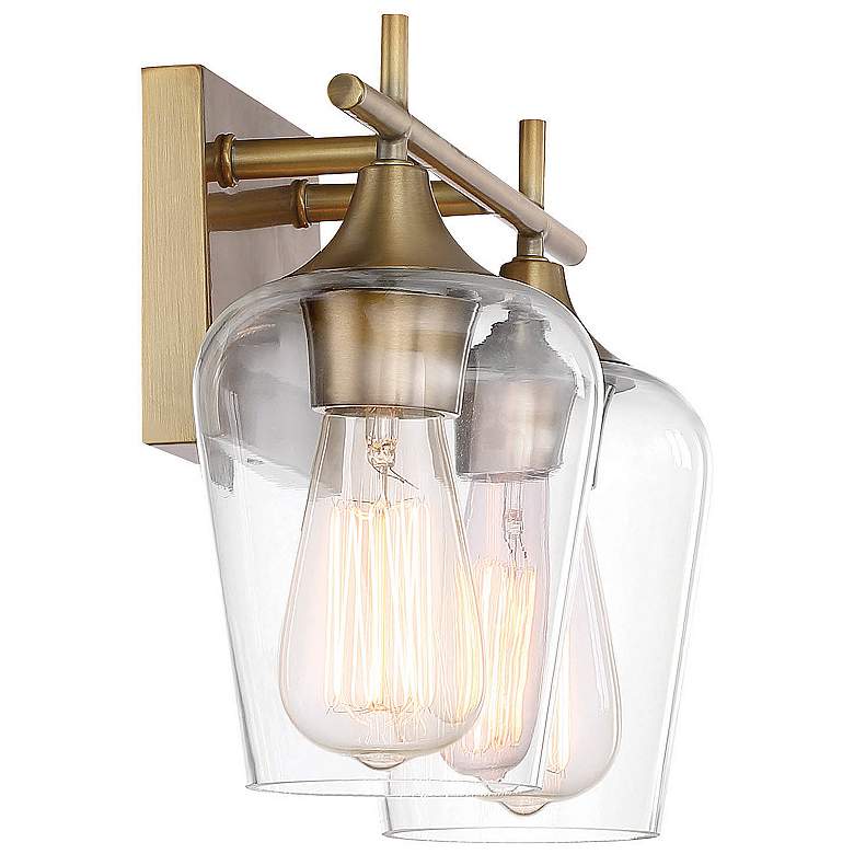 Image 4 Savoy House Octave 9 1/2"H Warm Brass 2-Light Wall Sconce more views