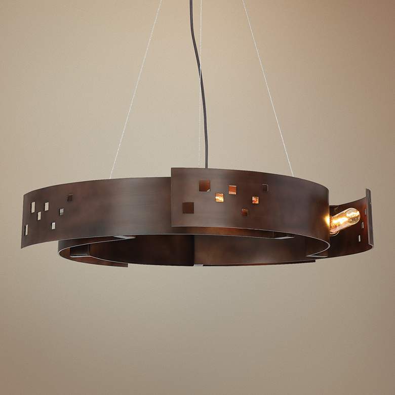 Image 1 Savoy House Odessa 24" Wide Bronze Ore Pendant Light