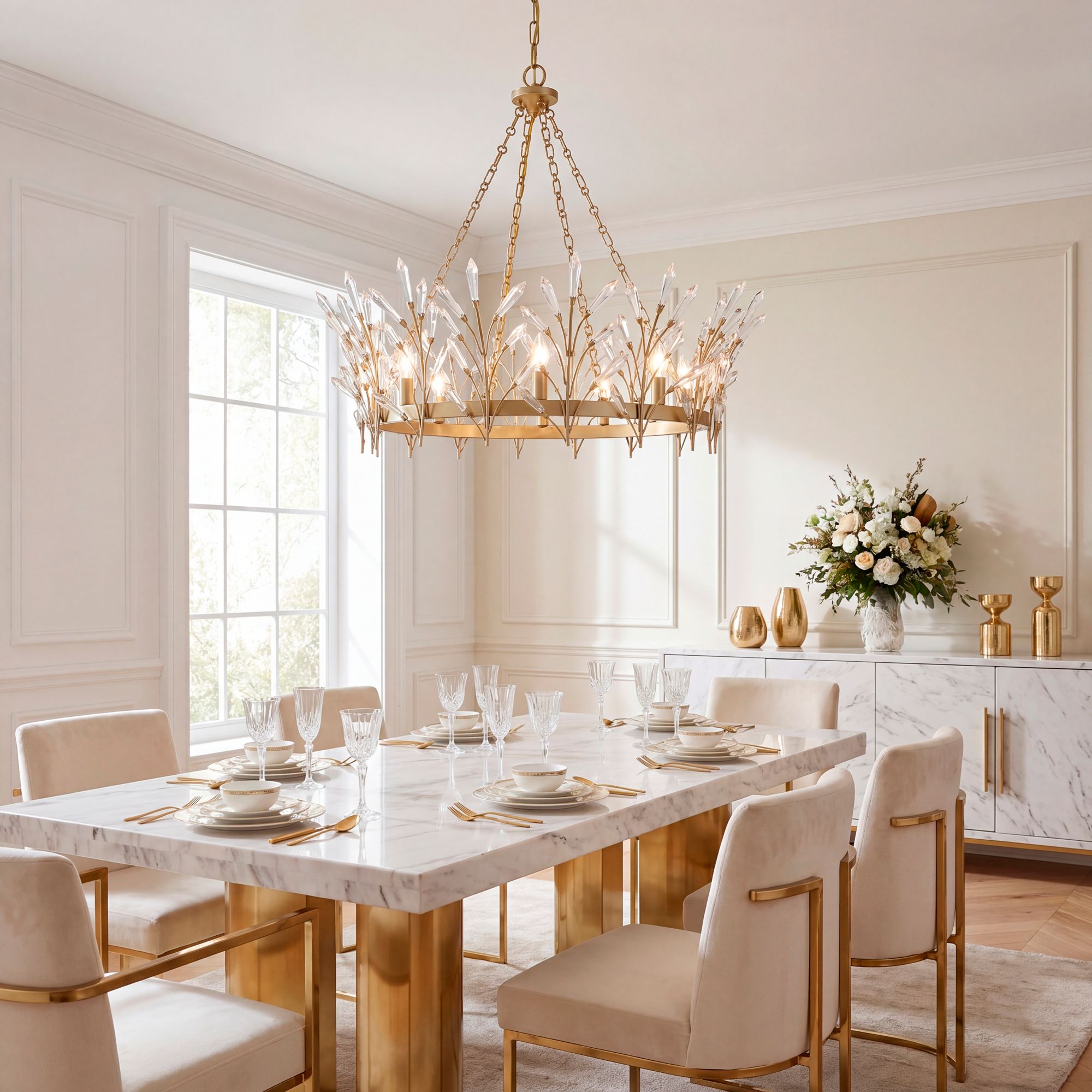 Savoy House Orianna 32" Wide Noble Brass 8-Light Chandelier