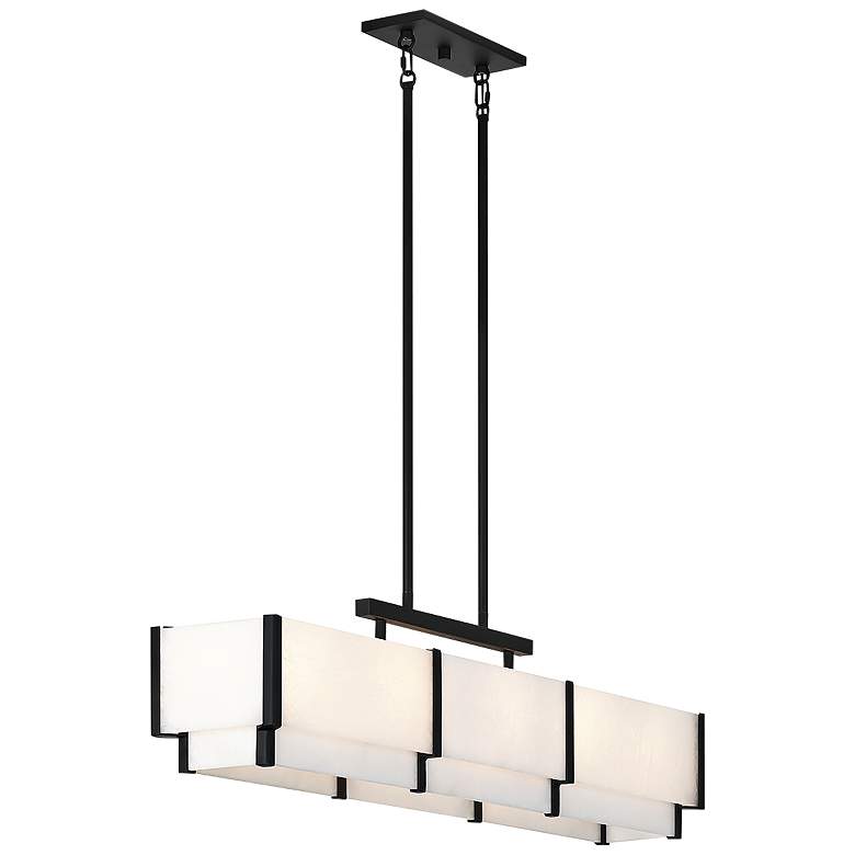 Image 1 Savoy House Orleans 44 1/4" Alabaster Glass Linear Chandelier