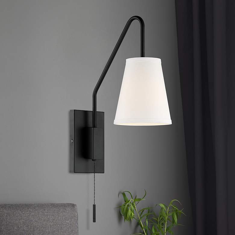 Image 1 Savoy House Owen 18" High Matte Black Adjustable Wall Sconce