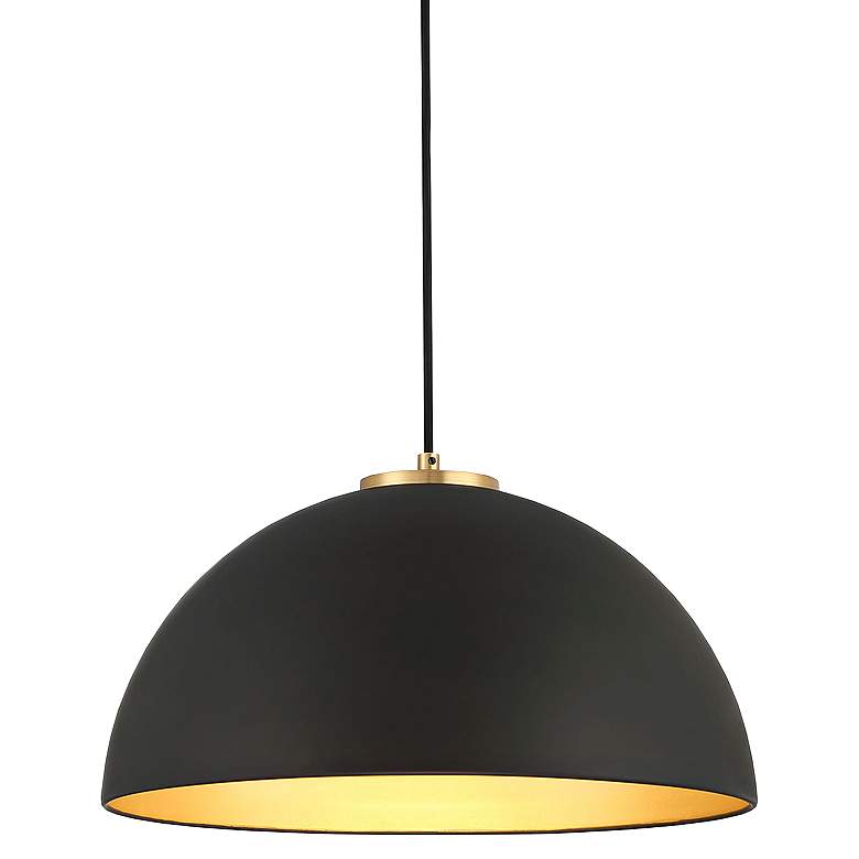 Image 1 Savoy House Parnassus 18"W Brass Matte Black Pendant Light