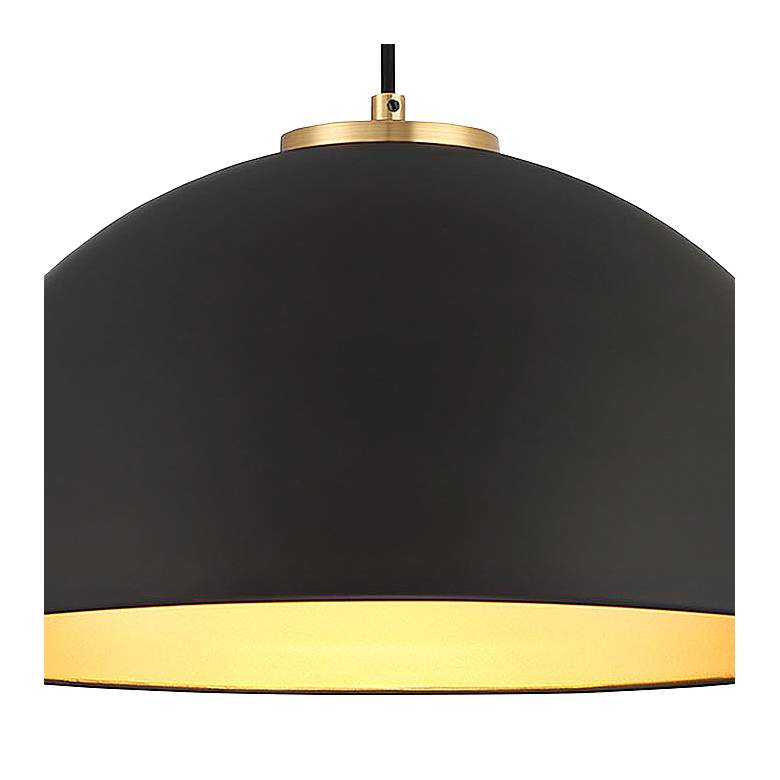 Image 2 Savoy House Parnassus 18"W Brass Matte Black Pendant Light more views