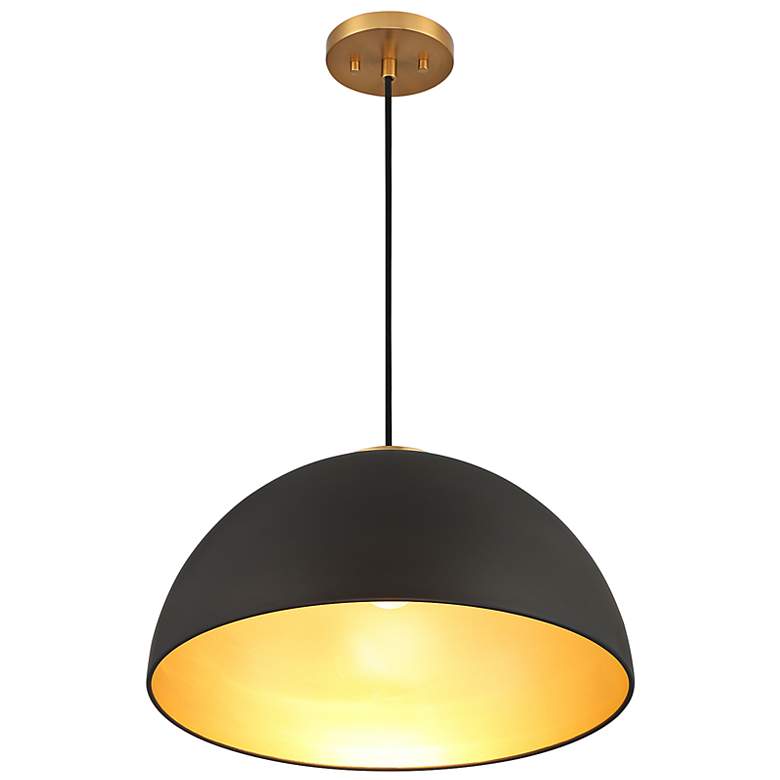 Image 3 Savoy House Parnassus 18"W Brass Matte Black Pendant Light more views