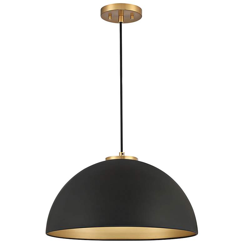 Image 4 Savoy House Parnassus 18"W Brass Matte Black Pendant Light more views