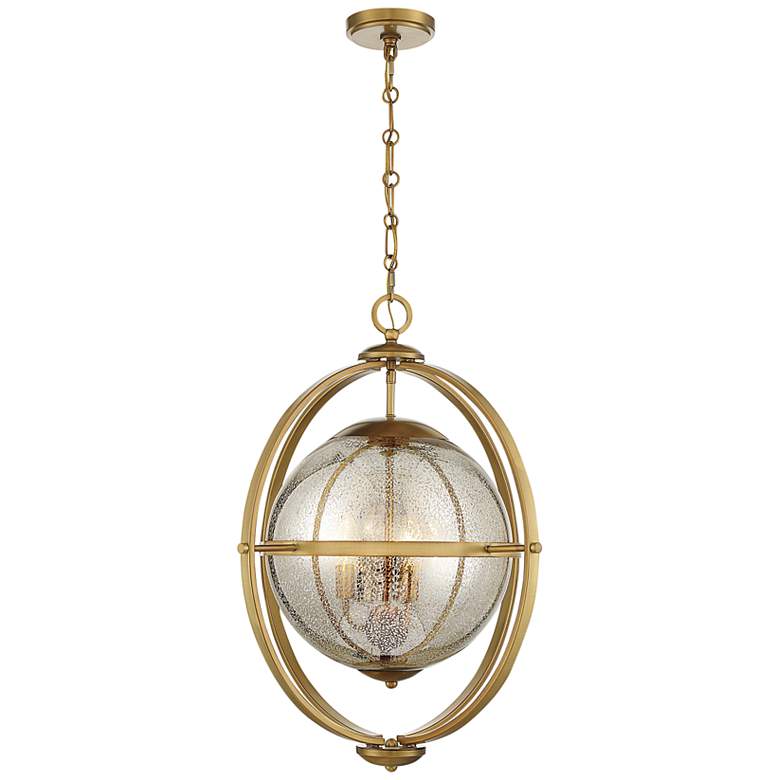 Image 4 Savoy House Pearl 21" Wide Warm Brass 3-Light Pendant more views