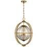 4_Savoy House Pearl 21" Wide Warm Brass 3-Light Pendant more views