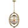 5_Savoy House Pearl 21" Wide Warm Brass 3-Light Pendant more views