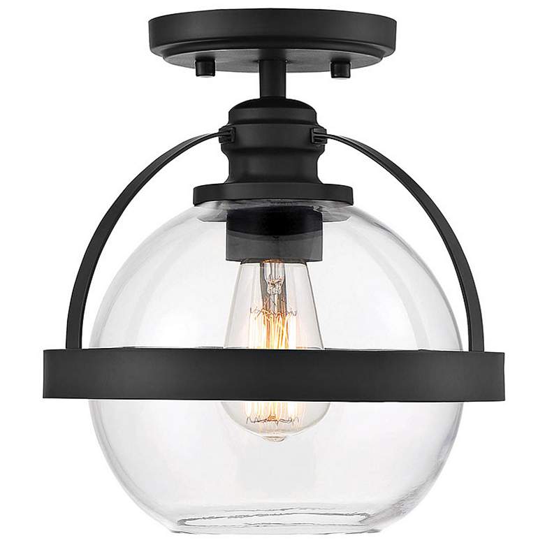 Image 6 Savoy House Pendleton 9 1/2" Wide Matte Black Ceiling Light more views