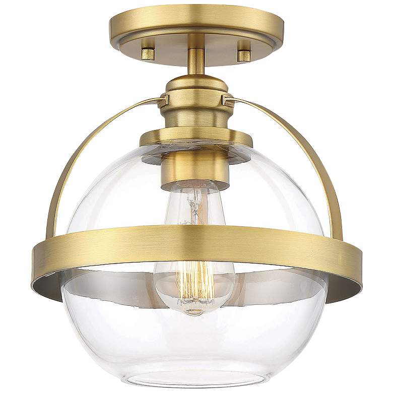 Image 1 Savoy House Pendleton 9 1/2" Wide Warm Brass Ceiling Light