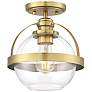 1_Savoy House Pendleton 9 1/2" Wide Warm Brass Ceiling Light