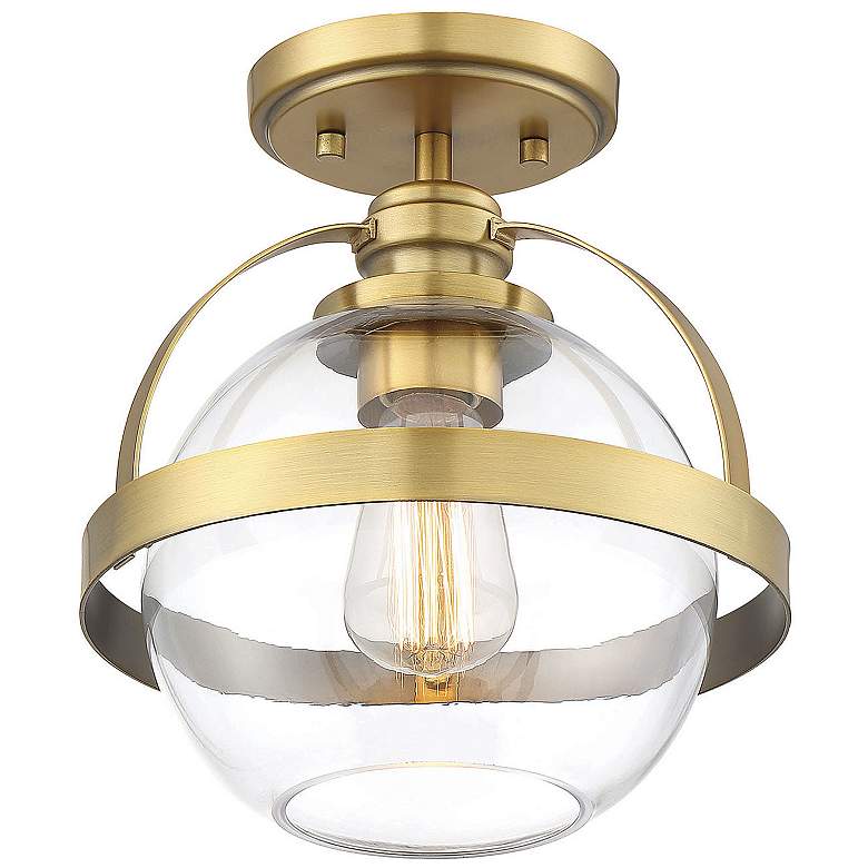 Image 3 Savoy House Pendleton 9 1/2" Wide Warm Brass Ceiling Light more views