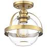 4_Savoy House Pendleton 9 1/2" Wide Warm Brass Ceiling Light more views