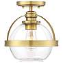 5_Savoy House Pendleton 9 1/2" Wide Warm Brass Ceiling Light more views