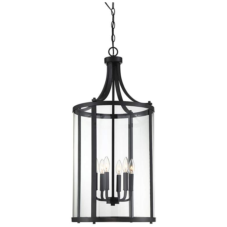 Image 1 Savoy House Penrose 16" Wide Black 6-Light Foyer Pendant