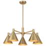 1_Savoy House Pharos 30" Wide Noble Brass 5-Light Chandelier
