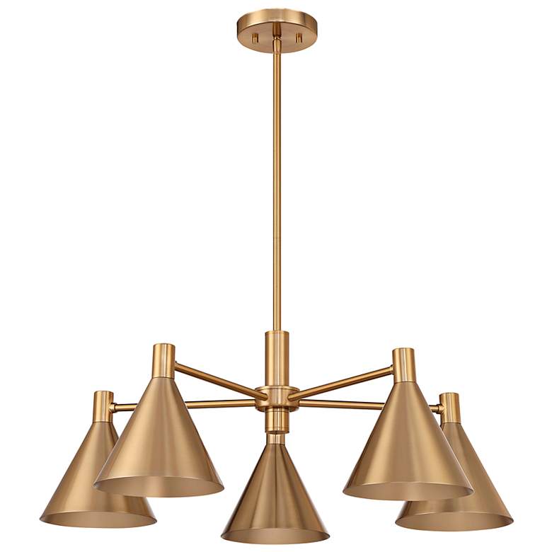 Image 3 Savoy House Pharos 30" Wide Noble Brass 5-Light Chandelier more views