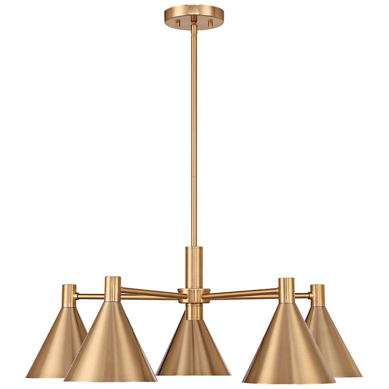 Image 4 Savoy House Pharos 30" Wide Noble Brass 5-Light Chandelier more views