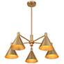 6_Savoy House Pharos 30" Wide Noble Brass 5-Light Chandelier more views