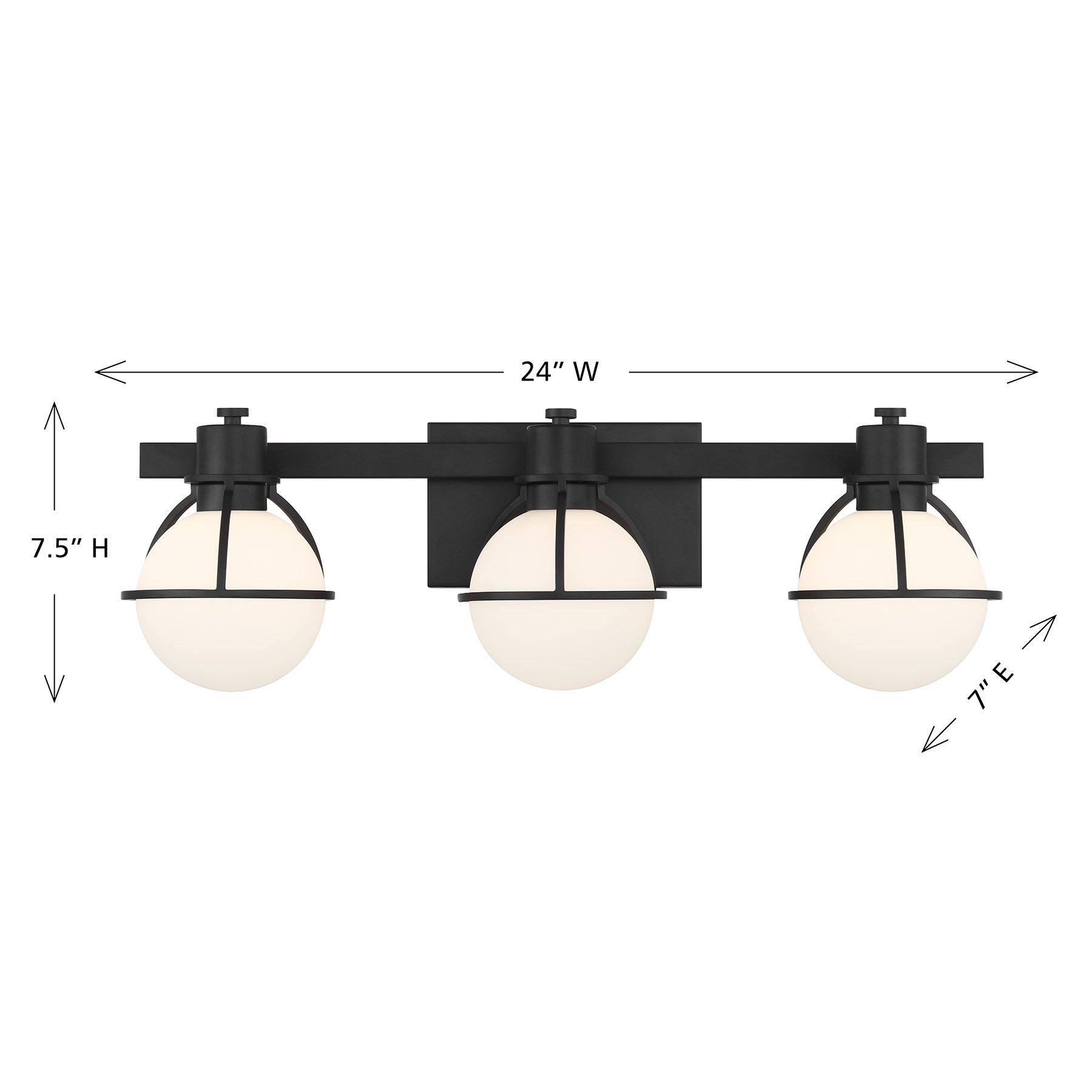 Image 7 Savoy House Pierce 24" Wide Matte Black 3-Light Bath Light more views