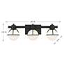 7_Savoy House Pierce 24" Wide Matte Black 3-Light Bath Light more views