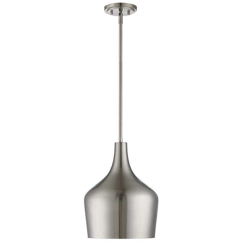 Image 1 Savoy House Pirou 10 1/2" Wide Brushed Nickel Mini Pendant