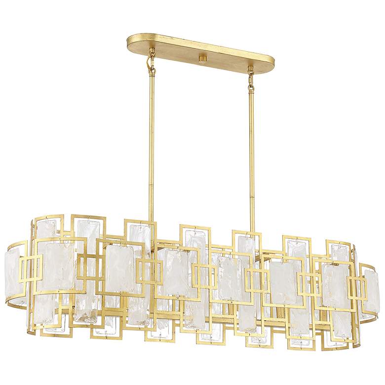 Image 2 Savoy House Portia 12" Wide True Gold 6-Light Linear Chandelier more views