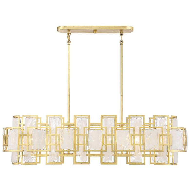 Image 3 Savoy House Portia 12" Wide True Gold 6-Light Linear Chandelier more views
