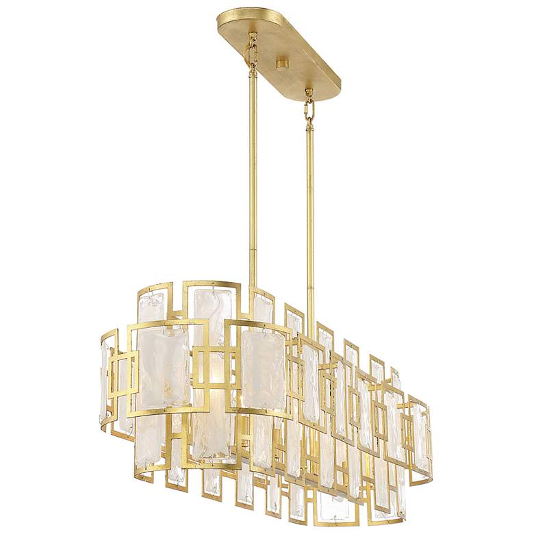Image 5 Savoy House Portia 12" Wide True Gold 6-Light Linear Chandelier more views
