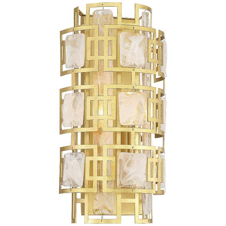 Image 1 Savoy House Portia 16 inch High True Gold 2-Light Wall Sconce