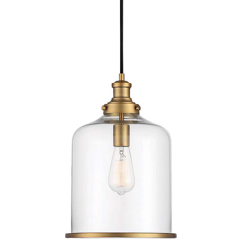 Image 1 Savoy House Pownal 10 1/4" Wide Natural Brass Mini Pendant