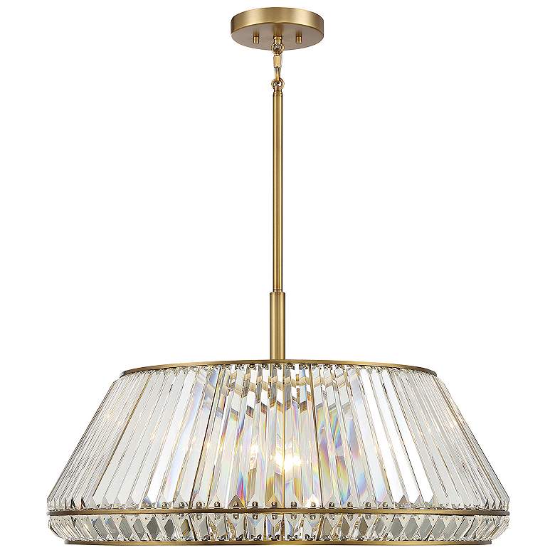 Image 1 Savoy House Pyramid 29 inch Wide Warm Brass 6-Light Pendant