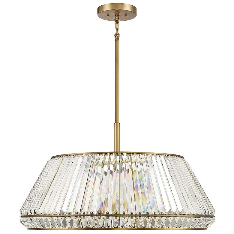 Image 2 Savoy House Pyramid 29" Wide Warm Brass 6-Light Pendant more views