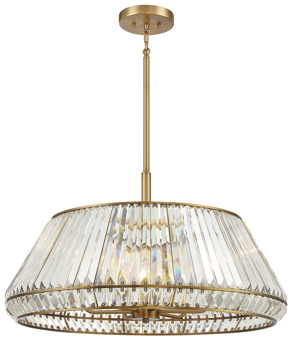 Image 3 Savoy House Pyramid 29" Wide Warm Brass 6-Light Pendant more views