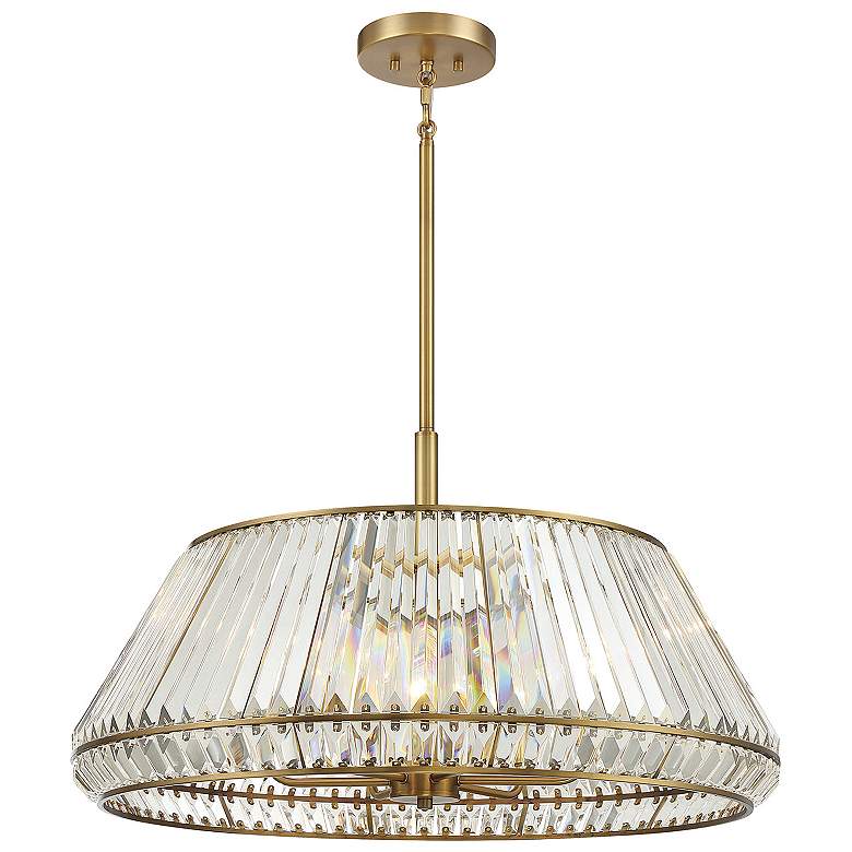 Image 3 Savoy House Pyramid 29" Wide Warm Brass 6-Light Pendant more views