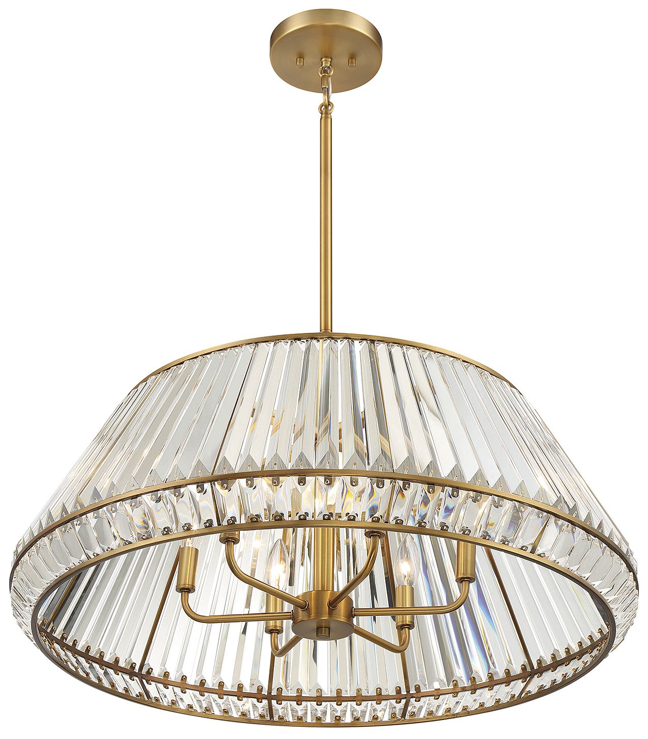 Image 4 Savoy House Pyramid 29" Wide Warm Brass 6-Light Pendant more views