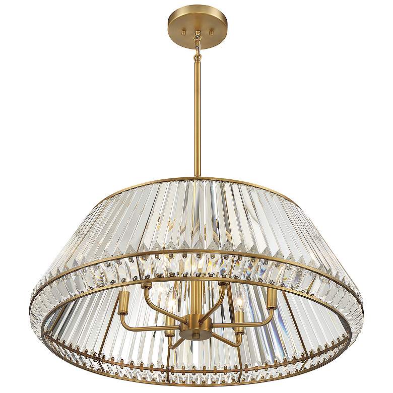 Image 4 Savoy House Pyramid 29" Wide Warm Brass 6-Light Pendant more views