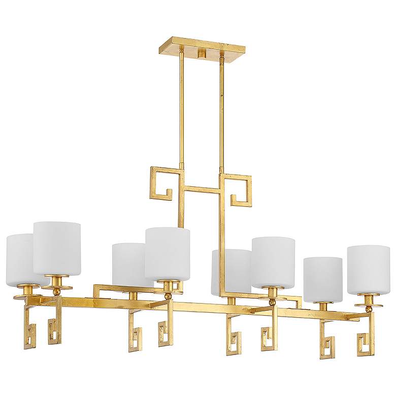 Image 2 Savoy House Quatrain 15.5" Wide True Gold 8-Light Linear Chandelier more views