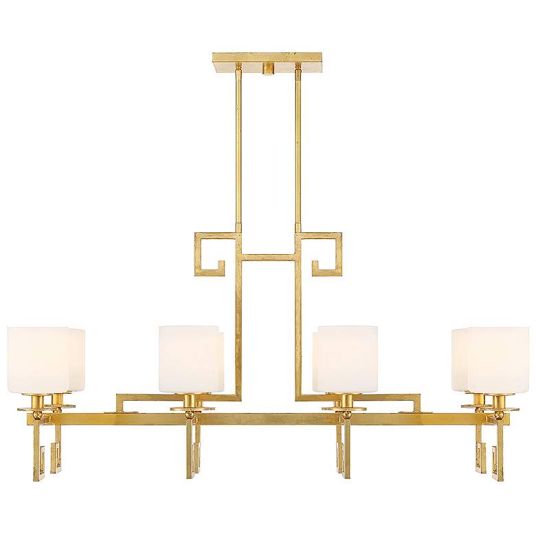 Image 3 Savoy House Quatrain 15.5" Wide True Gold 8-Light Linear Chandelier more views