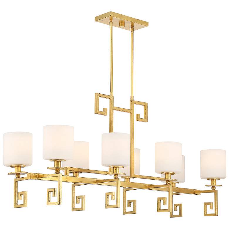 Image 4 Savoy House Quatrain 15.5" Wide True Gold 8-Light Linear Chandelier more views