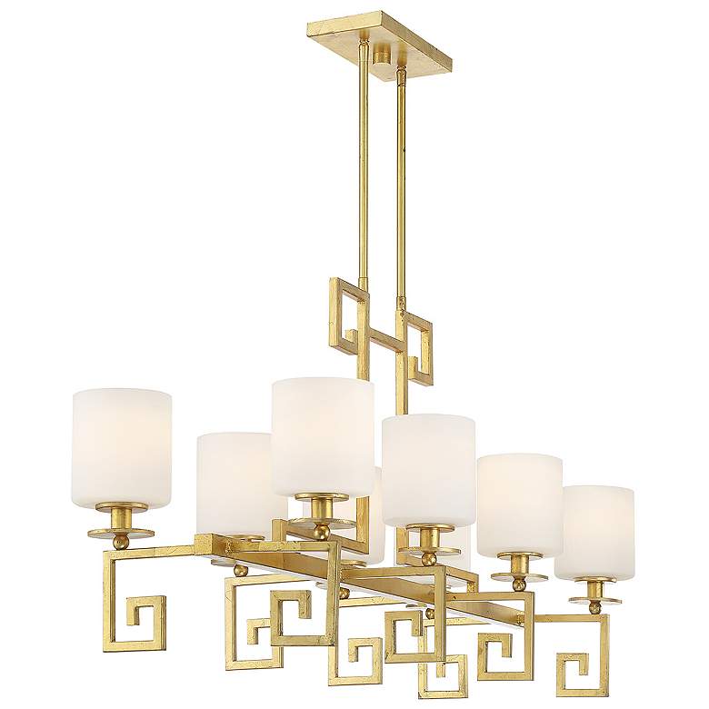 Image 5 Savoy House Quatrain 15.5" Wide True Gold 8-Light Linear Chandelier more views