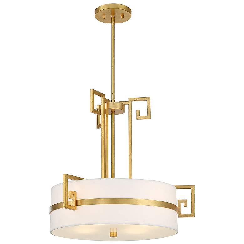 Image 5 Savoy House Quatrain 22 3/4" Wide True Gold Drum Chandelier more views