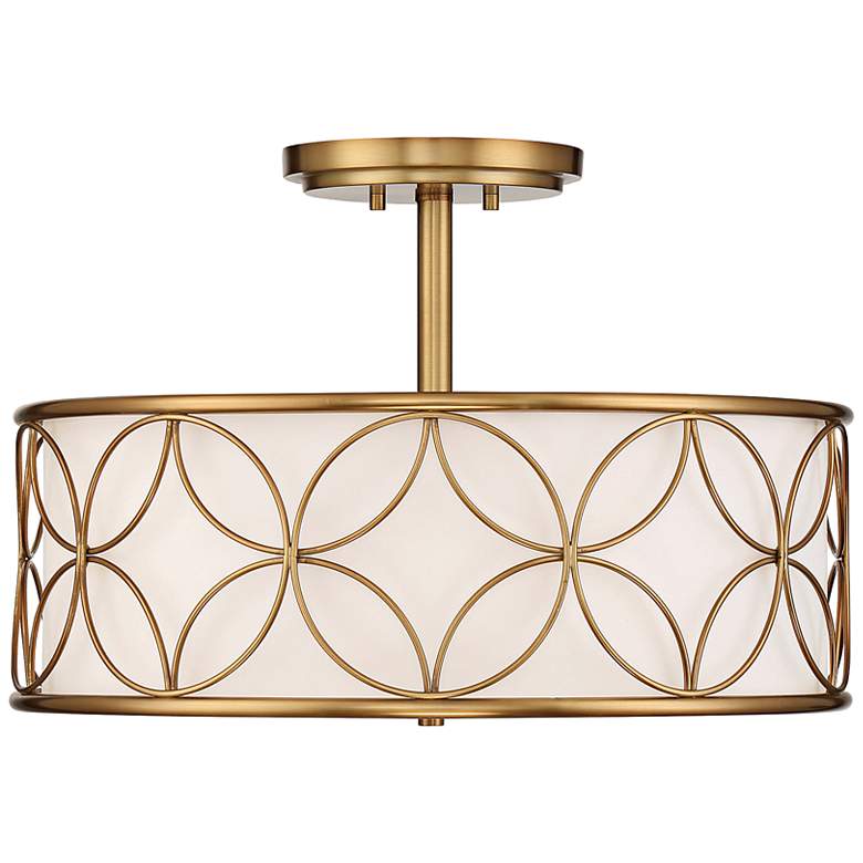 Image 1 Savoy House Reid 20" Wide Warm Brass Drum Ceiling Light